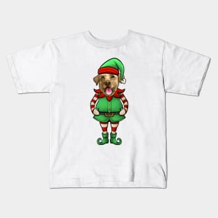 Yellow Labrador Retriever Christmas Elf Kids T-Shirt